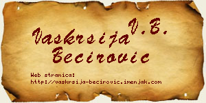 Vaskrsija Bećirović vizit kartica